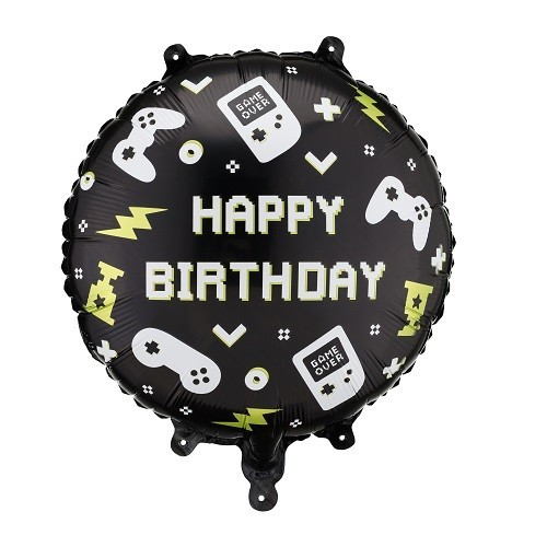 PartyDeco Happy Birthday Gaming Folienballon, 35cm PartyDeco Happy Birthday Gaming Folienballon, 35cm