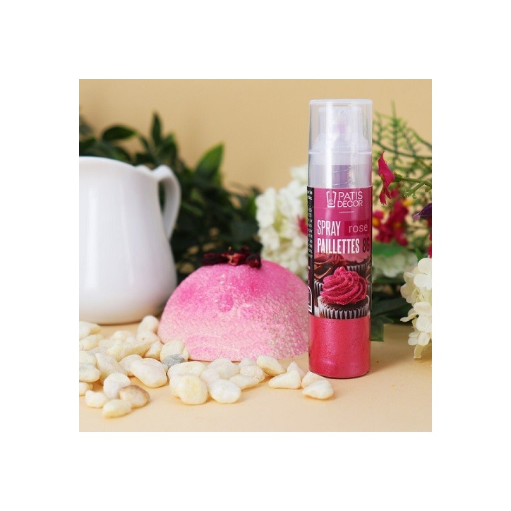 Patisdécor Rose Glitter Pump Spray 8g Edible Glitter