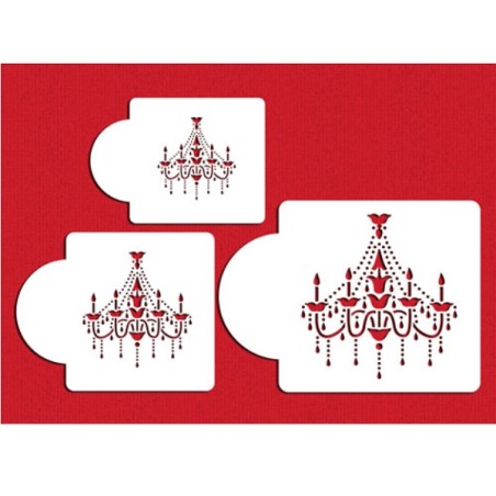 Designer Stencils Chandelier Stencil Set – 3 Elegant Cake Stencils
