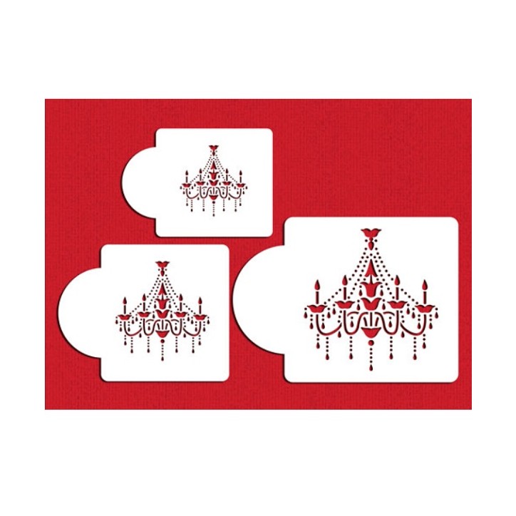Designer Stencils Chandelier Stencil Set – 3 Tortenschablonen für edle Muster