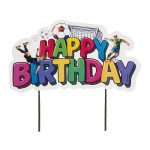 deKora Fussball Happy Birthday Kuchentopper, 16.5x9.1cm