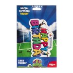 deKora Fussball Happy Birthday Kuchentopper, 16.5x9.1cm