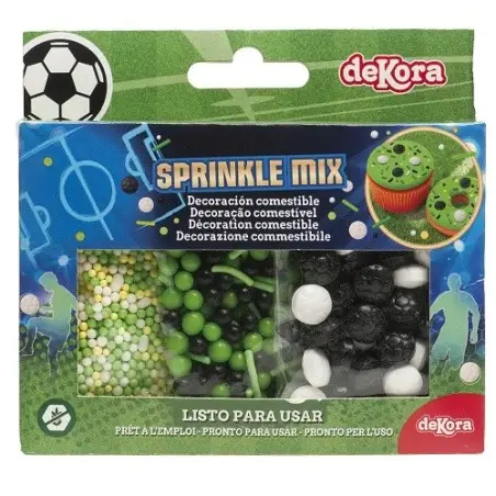 deKora Football Sprinkle Mix Set 70g | Football Cake Sprinkles