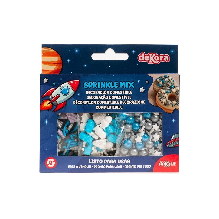 deKora Sprinkle Mix Set Astronaut 70g | Weltraum Streusel für Torten & Cupcakes