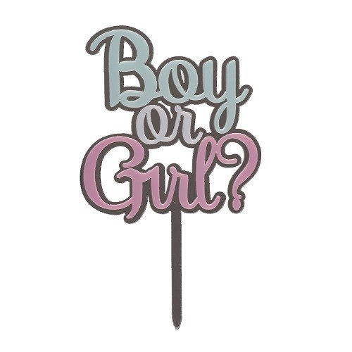 DeKora Boy or Girl Torten Topper 10.5x16cm