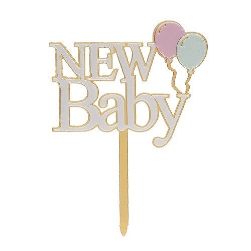 DeKora New Baby Cake Topper 10x14cm