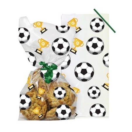 Anniversary House Football Cello Treat Bags 20pc | Football Party Bags