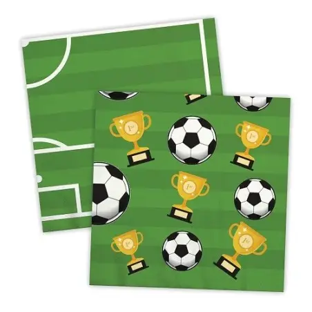 Anniversary House Fussball Servietten 16 Stück | Fussball Party Deko