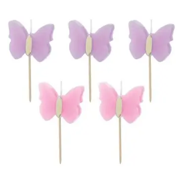 Anniversary House Butterfly Shaped Cake Candles 5 Pack