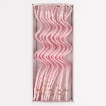 Meri Meri Curly Geburtstagskerzen Rosa 20 Stück