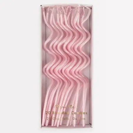 Meri Meri Curly Geburtstagskerzen Rosa 20 Stück