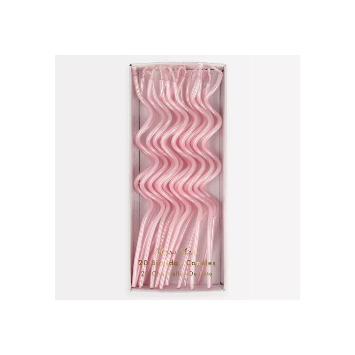 Meri Meri Curly Geburtstagskerzen Rosa 20 Stück