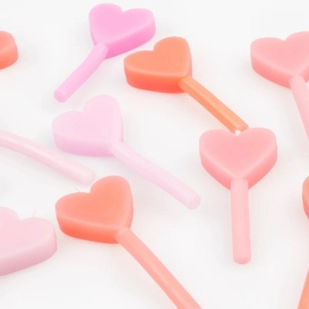 Meri Meri Pink Heart Candles 12 Pack