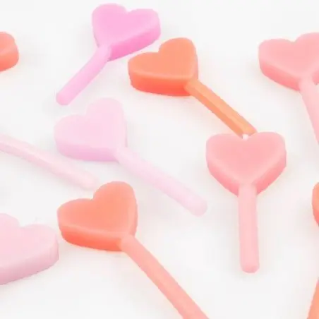 Meri Meri Pinke Herzen Kerzen 12 Stück – Herzkerzen für Torten