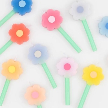 Meri Meri Rainbow Daisy Flower Candles 12 Pack