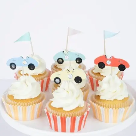 Meri Meri Race Car Cupcake Deko Set 48-teilig – Rennwagen Cupcakes