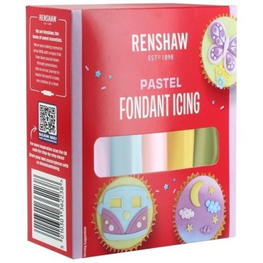 Renshaw Rollfondant Multipack Pastel 5x100g | Blue Pink Yellow Lavender Green