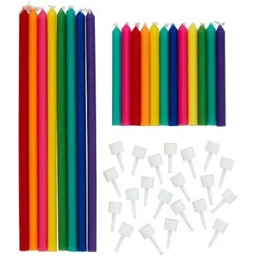 Wilton Bunter Geburtstagskerzen Mix 20 Stück | Regenbogen Kerzen für Torten & Cupcakes