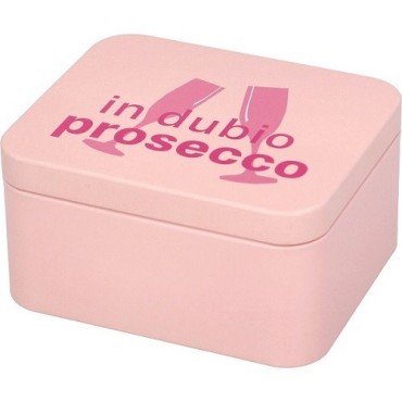 Birkmann Geschenkdose in dubio prosecco 12x10x6cm | Rosa Metalldose für Guetzli & Geschenke