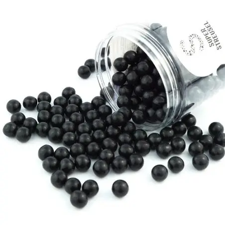 Super Streusel Schokokugeln Schwarz 10mm 180g | Weiche Schokoladenperlen