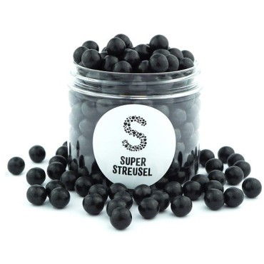 Super Streusel Schokokugeln Schwarz 10mm 180g | Weiche Schokoladenperlen