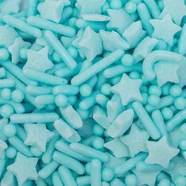 PME Sprinkle Mix Baby Blue 76g | Babyblaue Streusel mit Sternen