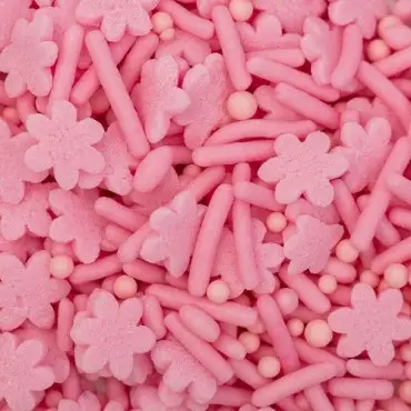 PME Sprinkle Mix Light Pink 74g | Pink Sprinkles with Flowers & Nonpareils