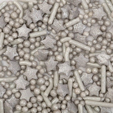 PME Sprinkle Mix Silver 76g | Silberne Sterne, Streusel & Nonpareilles