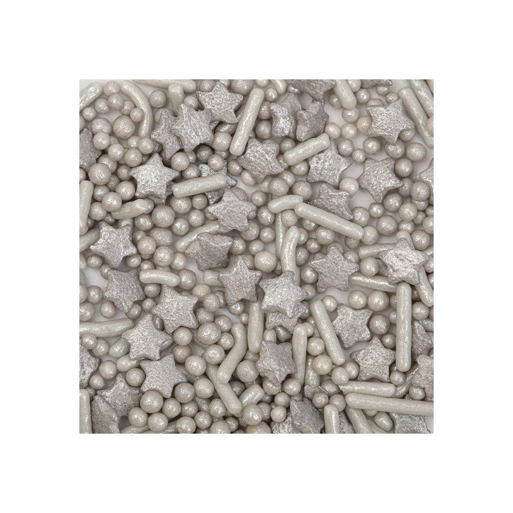 PME Sprinkle Mix Silver 76g | Silberne Sterne, Streusel & Nonpareilles