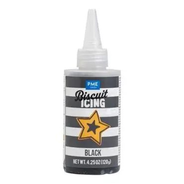 PME Biscuit Icing Schwarz 120g | Gebrauchsfertiger schwarzer Zuckerguss