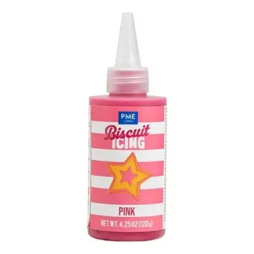 PME Biscuit Icing Pink 120g | Gebrauchsfertiger Zuckerguss für Guetzli