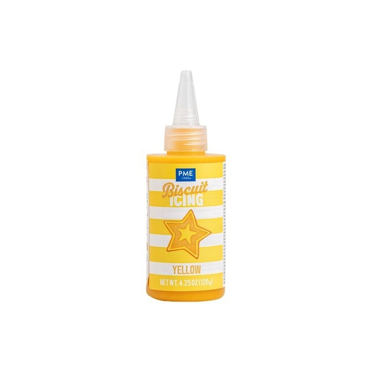 PME Biscuit Icing Gelb 120g | Gebrauchsfertiger Zuckerguss für Guetzli