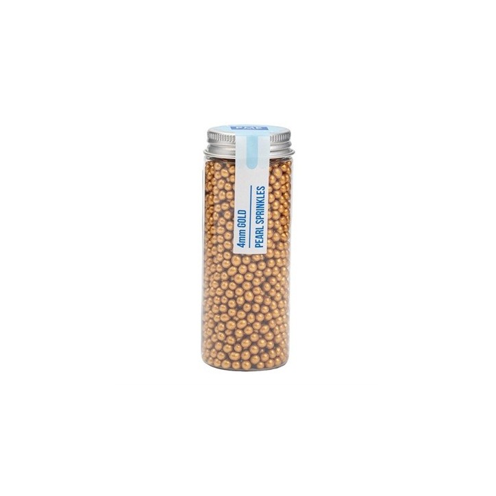PME Pearl Sprinkles Gold 4mm 74g | Gold Sugar Pearls