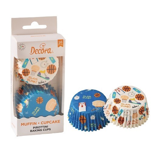 Decora Basketball Cupcake Förmchen, 36 Stück