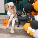 PartyDeco Standing Foil Balloon Black Cat, 45x48cm