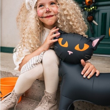PartyDeco Standing Black Cat Halloween Balloon