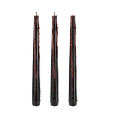 PartyDeco Bleeding Black Halloween Candles 3 Pieces