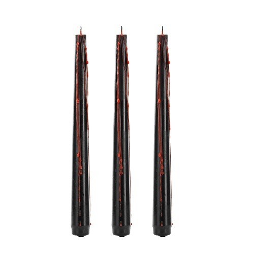 PartyDeco Bleeding Black Candles 3 pcs