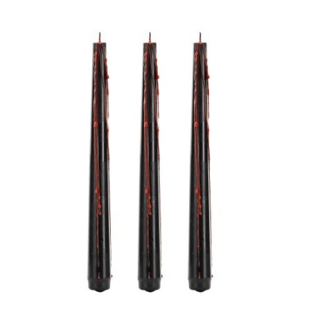 PartyDeco Bleeding Black Halloween Candles 3 Pieces