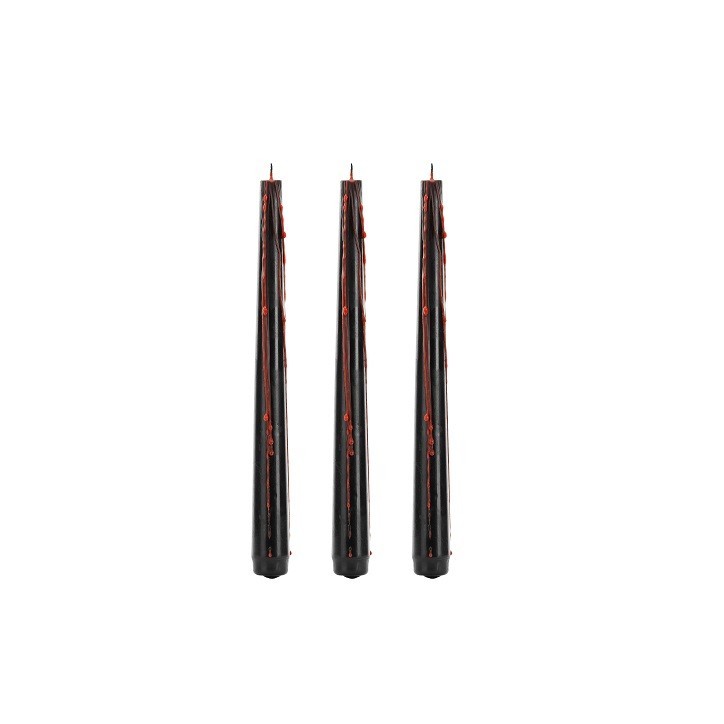 PartyDeco Bleeding Black Halloween Candles 3 Pieces