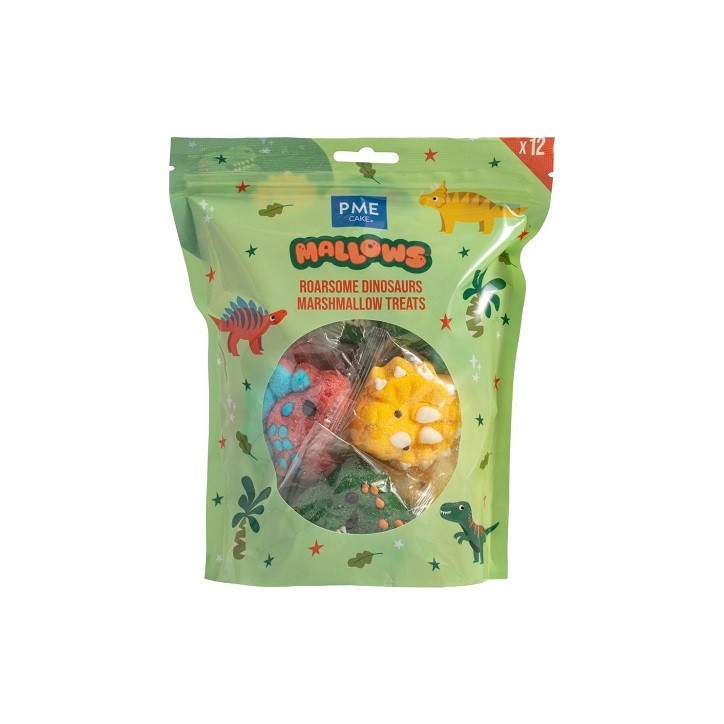 PME Marshmallow Roarsome Dinosaurs 12 Stück – Essbare Dino Marshmallows PME Marshmallow Roarsome Dinosaurs 12 Stück – Essbare Dino Marshmallows