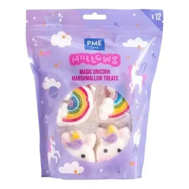 PME Marshmallow Magic Unicorn 12 Stück – Essbare Einhorn Marshmallows