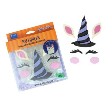 PME Halloween Einhorn Kuchendekor 7-teilig – Essbare Tortendekoration