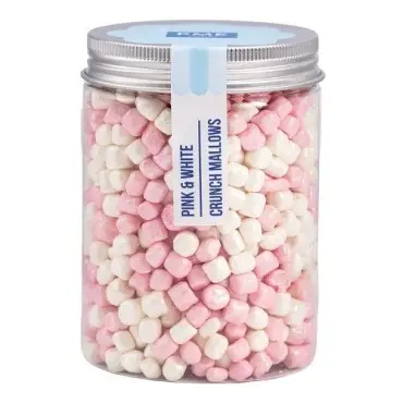 PME Crunch Mallows Pink & White 86g – Knusprige Mini Marshmallows