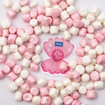 PME Crunch Mallows Pink & White 86g – Knusprige Mini Marshmallows