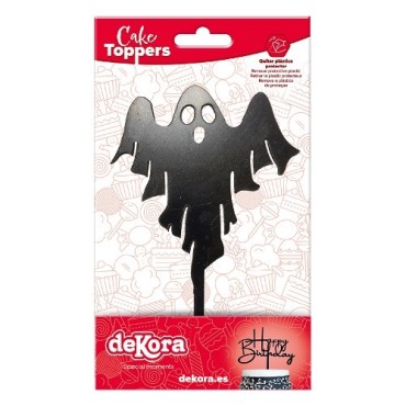 deKora Geist Torten Topper Schwarz Halloween 15.5cm