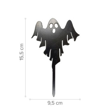 deKora Geist Torten Topper Schwarz Halloween 15.5cm