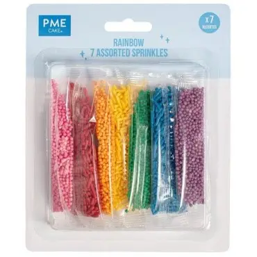 PME Rainbow Assorted Sprinkles 7 Sticks 48g