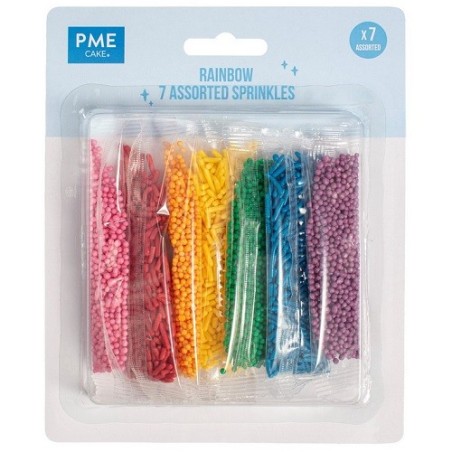 PME Rainbow Assorted Sprinkles 7 Sticks 48g