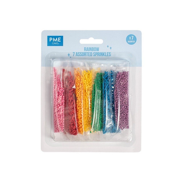 PME Rainbow Sprinkles assortiert 7 Sticks 48g PME Rainbow Sprinkles assortiert 7 Sticks 48g